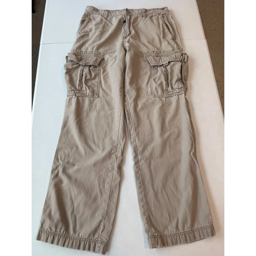 The North Face AD80 Cargo Pants Mens Khaki 100% Cotton Y2K Utility Hiking 32x30